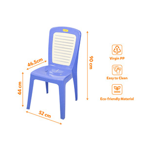 Modern PP Stackable <b>Dining</b> <b>Chair</b> Waterproof Easy Clean Durable Large 9-Slat Backrest for Outdoor Home Office Hotel Use - Product Image 1
