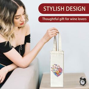 Sac cadeau pour bouteille de vin en toile de haute qualité, lavable, réutilisable, taille personnalisée, pour la Saint-Valentin, pour femmes et hommes - Product Image 2