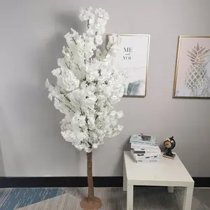 Árvore de flores artificiais, 180cm 6ft, pequeno, grande, branco, flor sakura, para casamento, decoração da casa, flores de cerejeira