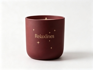 <span class=keywords><strong>Bougie</strong></span> d'aromathérapie parfumée Relaxlines faite à la main, multi-cires, personnalisable, dans un pot en céramique rouge avec boîte cadeau pour la décoration de la maison en période de fêtes - Product Image 6