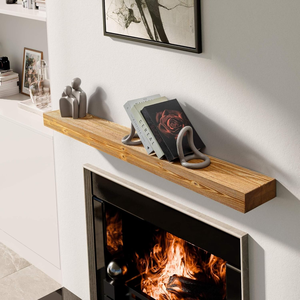 Mesa <span class=keywords><strong>de</strong></span> comedor <span class=keywords><strong>de</strong></span> madera estilo repisa <span class=keywords><strong>de</strong></span> chimenea, hecha <span class=keywords><strong>de</strong></span> madera envejecida, combinación modular, diseño antideslizante, muebles para sala <span class=keywords><strong>de</strong></span> estar - Product Image 1