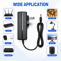 Alimentation murale professionnelle multi-prises (US, EU, UK, AU) 12V 5A pour commutateur réseau, modem ADSL et routeur/hub