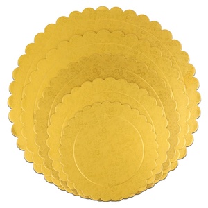 Hot Selling Gold Silver Cake Board Round Flower edges 2mm Cake Base Board Bakery Cake Tray JL-0027