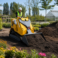 T390 Compact Track Loader Skid Steer Tipe 0.1m3 Bucket 1070kg 0-5km/jam Kemampuan Menaiki Lereng 25 Derajat Mini Crawler EPA