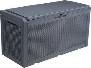 Caja de cubierta de plástico de gran capacidad, contenedor para Patio exterior, muebles de jardín, caja de almacenamiento negra de 100 galones - Product Image 2