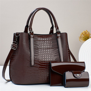 2025 Luxe Dames Handtassen Duurzaam Casual Alligator Vrouwelijke Dierlijke Graan Lakleer Pu Voering Tote Groothandel Borduurwerk Zacht - Product Image 5