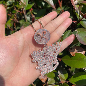 Hip Hop Zinc 15mm Cadena cubana y colgante de rey Collar de plata de oro para <span class=keywords><strong>novio</strong></span> - Product Image 2