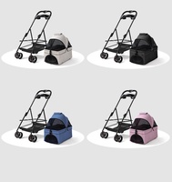 Poussette pliable légère en métal pour chiens, chats et petits animaux – Utilisation extérieure pour petits animaux