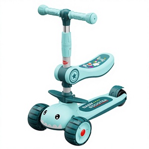 Monopattino Pieghevole <span class=keywords><strong>3</strong></span> in 1 a Tre Ruote in Plastica per Bambini, per Uso Esterno e Allenamento alla Camminata - Product Image 2