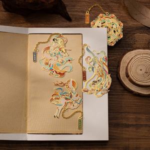 Cadeaux, conception personnalisée, logo en <span class=keywords><strong>laiton</strong></span>, émail doux <span class=keywords><strong>doré</strong></span>, marque-page en métal avec boîte cadeau - Product Image 1