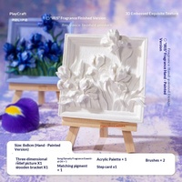 DIY Aimant de réfrigérateur style chinois, peinture en relief 3D, texture plantes et fleurs, peinture à l'huile numérique faite à la main, peint à la main, anniversaire