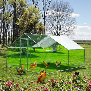 Fourniture d'usine Vente en gros de cages à poulets mobiles <span class=keywords><strong>Tuyau</strong></span> en <span class=keywords><strong>acier</strong></span> galvanisé 13x9.8x6.5 pieds Marcher dans le poulailler pour les fermes - Product Image 4