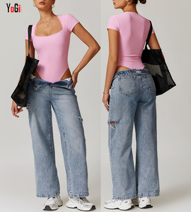 Bán buôn một mảnh thể thao bodysuits áo liền quần cho phụ nữ hình dạng của phụ nữ mặc Body Shaper cắt bodysuits Hậu Cung Romper Yoga - Product Image 4