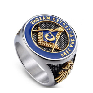 European Hot Accessory Masonic Mark <strong>Ring</strong> Free <strong>Mason</strong> Men's Stainless Steel <strong>Ring</strong> - Product Image 2