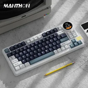 फ़ेकर K75 कीबोर्ड 2.4g वायरलेस 3 मोड गर्म-स्वैप मल्टीफंक्शनल नॉब डिस्प्ले स्क्रीन rgb गेमिंग कीबोर्ड