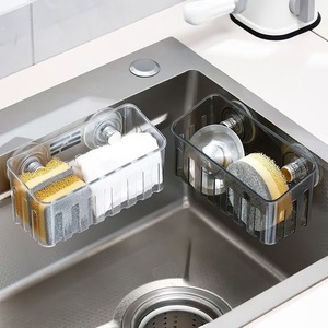 Support d'évier à ventouse avec drainage pour le rangement de cuisine et les accessoires de vaisselle - Product Image 1