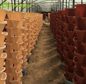 Pots de fleurs verticaux en plastique pour jardin, pots à fraises empilables pour plantes, vente en gros - Product Image 2