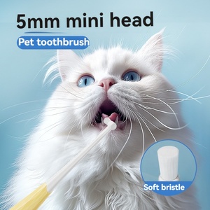 Venta al por mayor de cepillo de dientes para mascotas de cabeza pequeñ<span class=keywords><strong>a</strong></span> elimina el <span class=keywords><strong>mal</strong></span> <span class=keywords><strong>aliento</strong></span> Prevención de cálculo Dental perro gato limpieza boca perro cepillo de dientes - Product Image 3