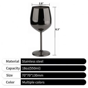 Copa de Vino Tinto de Acero Inoxidable de 18 oz con Logotipo Personalizado, Copa de Champán Dorada Irrompible para Banquetes - Product Image 2