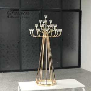 ZT-440 Hot Sell Wedding Table Decoration 25 Arms Big Gold Metal <strong>Candelabra</strong> - Product Image 3
