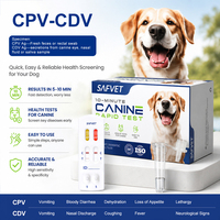 SAFVET Kit de Prueba Combinada Canina CPV/CDV Ag, Prueba de Detección Esencial para el Virus del Parvovirus y Moquillo Canino, Kit de Diagnóstico Rápido Confiable