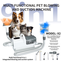 Kit de Aseo para Mascotas 9 en 1 con Succión de 13 kPa, Termostato Inteligente, Panel Táctil LED, Secador de Pelo para Perros y Gatos de 2.2 L, Silencioso, con Cortadora