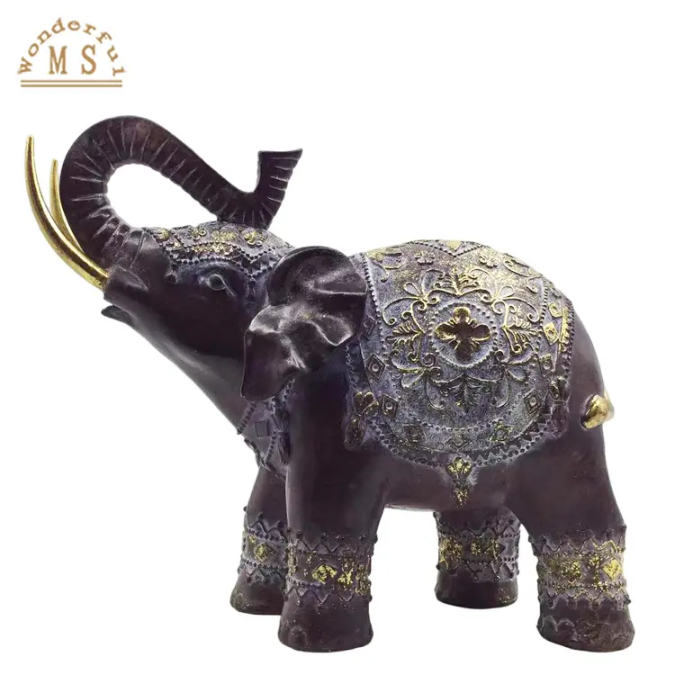Kunden spezifische Harz Anime Tier schwarze Schimmel Elefanten kleine Statue Figuren Skulptur Souvenir Geschenke Spielzeug für die Heim dekoration