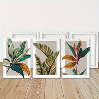 HAOWAI OEMODM 3 pièces Feuilles Tropicales Neutres Art Imprimable Décoration murale botanique moderne, ensemble de tableaux de verdure pour chambre à coucher