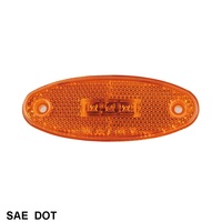 Luz de Marcador LED Ovalada de 3.9 Pulgadas con Lente Reflectora, Lámpara de Marcador Lateral para Camión y Remolque, SAE/DOT/FMVSS108/RoHS