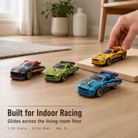 Voiture de sport miniature en alliage moulé sous pression QS 1:64, modèle métallique à friction, véhicule ouvrable à trois portes, jouets