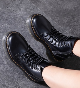 Stivali Stringati di Tendenza con Tacco Largo Taglie Forti 44/45 Stivaletti Invernali in Pelle da Donna e <span class=keywords><strong>Uomo</strong></span> con Plateau di Marca - Product Image 5