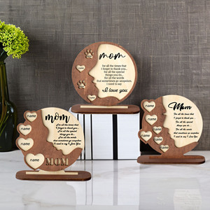 Muestras Gratis, Decoraciones de Madera para Mesa del Día de la Madre, Regalos para Fiestas Familiares, Recuerdos de Interacción entre Padres e Hijos, Regalos para Mamá y Abuela - Product Image 1