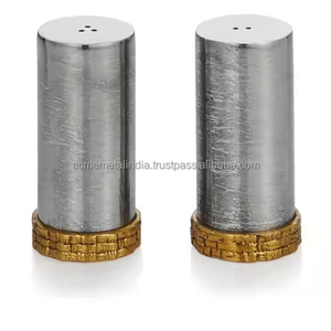 ชุดเครื่องปั่นเกลือและพริกไทยทองเหลืองรูปทรงกลมเหมาะสำหรับเครื่องครัวและอุปกรณ์รับประทานอาหารที่ทันสมัย - Product Image 5