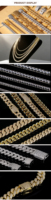 Collier chaîne cubaine tendance en alliage de laiton, serti de zircons, style hip-hop, luxe, géométrique, pièce d'exception pour homme