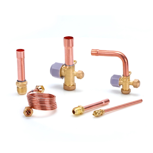 Van dịch vụ điều hòa không khí Van chặn khuỷu thẳng bằng đồng thau Phụ tùng làm lạnh Van chặn ống đồng - Product Image 6