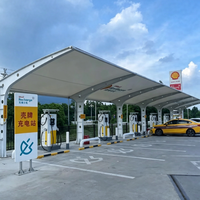 Abri de voiture en membrane PVC/PVDF pour l'extérieur, auvent de stationnement pour la protection des véhicules