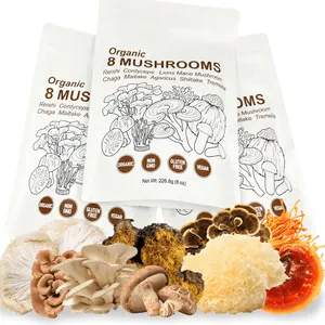 Mezcla de polvo de hongos orgánicos Cordyceps/Maitake/Reishi/Shiitake/Lions Mane/Oyster/Chaga