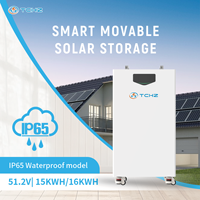 Paquete de Baterías Híbridas Apilables LiFePO4 de 16 kWh y 51.2 V con Clasificación IP65 para Almacenamiento de Energía Solar Doméstica y Respaldo, con 8000 Ciclos