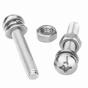 304 Stainless Steel Cross Pan Round Head Machine <b>Screw</b> and Nuts With <b>Flat</b> Washers Lock Washers M2 M2.5 M3 M4 M5 M6 - Product Image 5