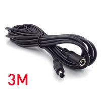 Câble d'extension DC 3m 12V Cordon d'alimentation DC 5V-24V 5.5mm x 2.1mm DC Jack Plug Adapter Male to Female for Camera