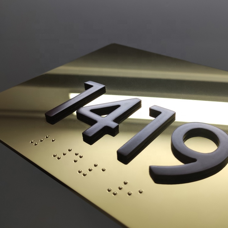 JAGUARSIGN от производителя, индивидуальный номер в отеле, металлический номерной знак, металлический рельефный номерной знак ада, брайл, знак для строительства пола