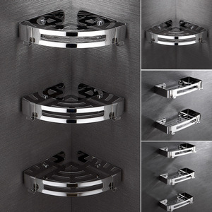 Estante de almacenamiento de esquina de <span class=keywords><strong>ducha</strong></span> montado en la pared de aluminio de <span class=keywords><strong>acero</strong></span> <span class=keywords><strong>inoxidable</strong></span> moderno No requiere perforación Champú Acondicionador Jabón Baño - Product Image 2