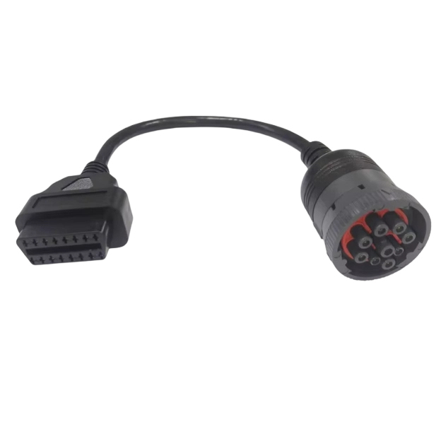 OBD2 Connection Cable 16-Pin Female to J1939 Dechi 6-Pin and 9-Pin Automotive Truck Diagnostic Detection Adapter Wire Harness