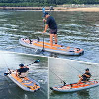Tube de flotteur gonflable en caoutchouc épaissi pour bateau, support de canne à pêche, planche à pagaie portable stable, planche à pagaie debout