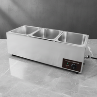 Elektrischer Edelstahl-Buffet-Wärmer für Restaurants, Tragbarer Tischaufsatz-Speisenwärmer Bain-Marie-Topf