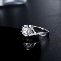 Bague de fiançailles personnalisable de haute qualité pour femme, style bohème, en argent sterling avec moissanite, placage rhodium, sertissage à griffes, certifiée GRA