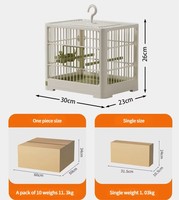Vente en gros usine : Cage de luxe pour perroquet, volière, grand transporteur d'oiseaux, boîte de transport extérieure portable en plastique ABS écologique avec plateau