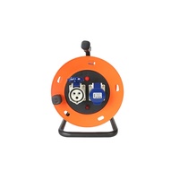Enrouleur de câble industriel 25m 50m CEE 16A 240V avec double prise, enrouleur PP, cadre en fer triangulaire, câbles 1,5mm et 2,5mm