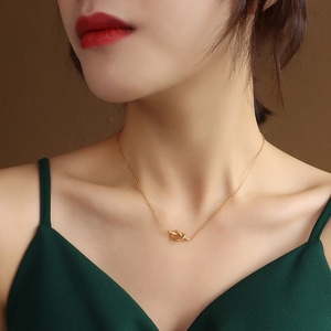 Collar de aro popular INS con nudo, de acero inoxidable, a la moda, para mujer, con corazón, gargantilla. - Product Image 5