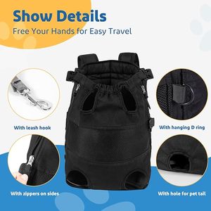 High Quality Outdoor for <b>Small</b> and Medium Pets Front Facing Adjustable Dog Carrier Backpack Travel Bag - Product Image 3